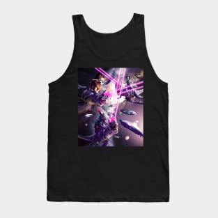 Space Shark Lizard Corgi Alien On Laser Dinosaur Tank Top